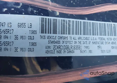 2020 Chrysler Voyager Lxi from USA, damaged, VIN 2C4RC1DG6LR163581